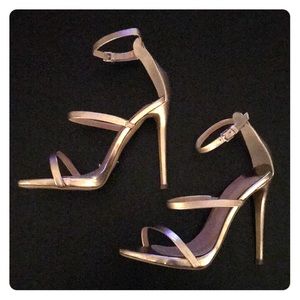 Tony Bianco Rose Gold Three-Strap Sandals